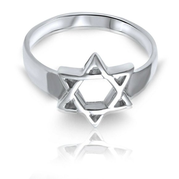 Sterling Silver Star of David Ring - stamped 925 - Size 12 - Picture 2 of 3